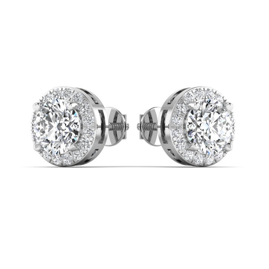 Silver Solitaire Stud Earring