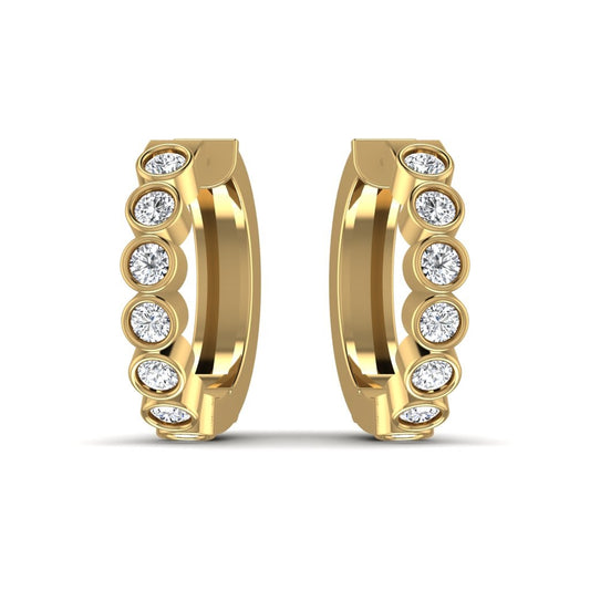 Sparkling Lab Diamond Gold Hoop Earring