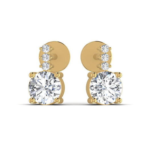 Exquisite Round Diamond Stud Earring