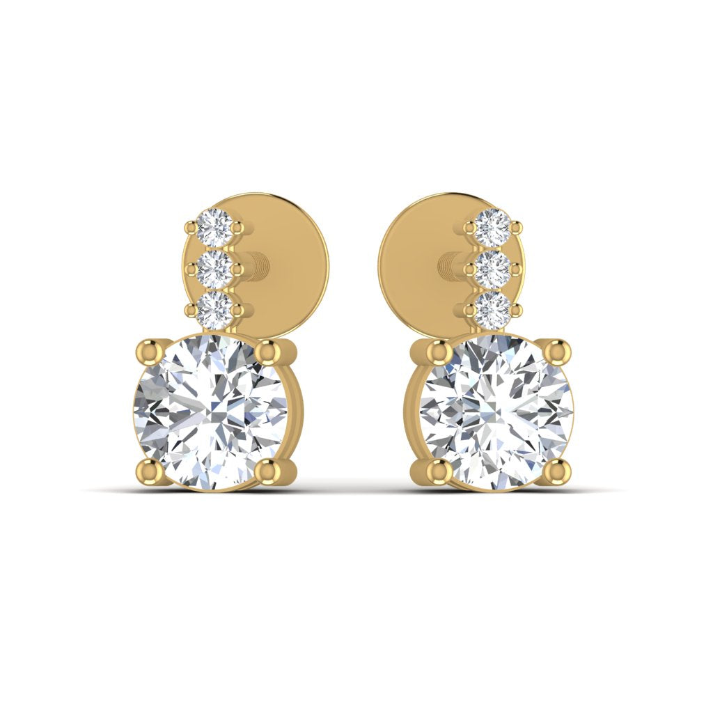 Round Diamond Stud Earring