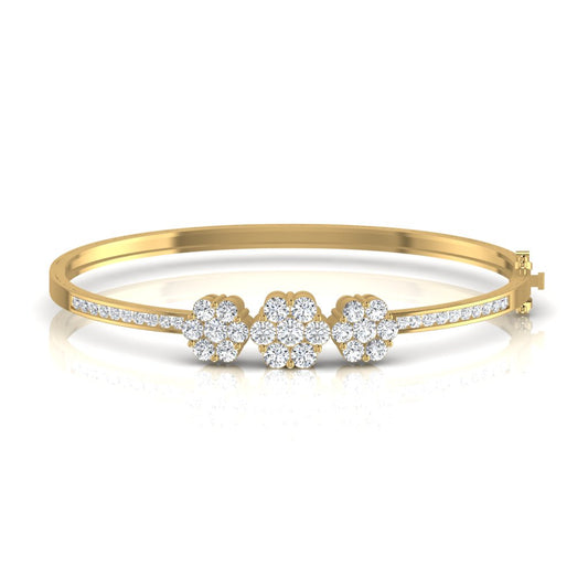 Floral Design Diamond Charm Bracelet