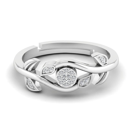 Stunning 925 Silver Leaf Design Ring