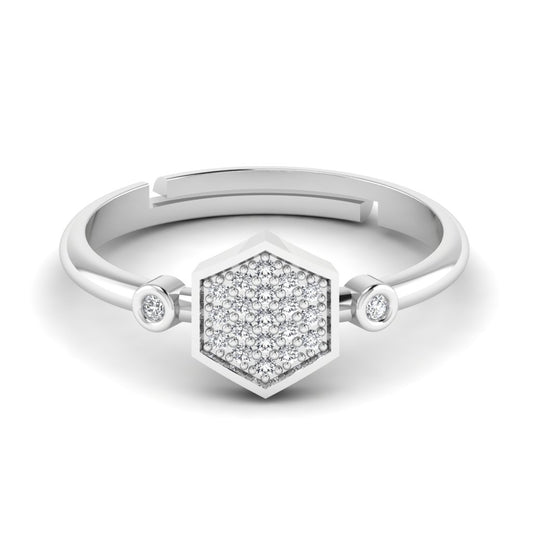 Hexagonal Silver Ring