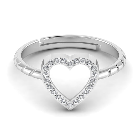 Stylish Heart Silver Ring