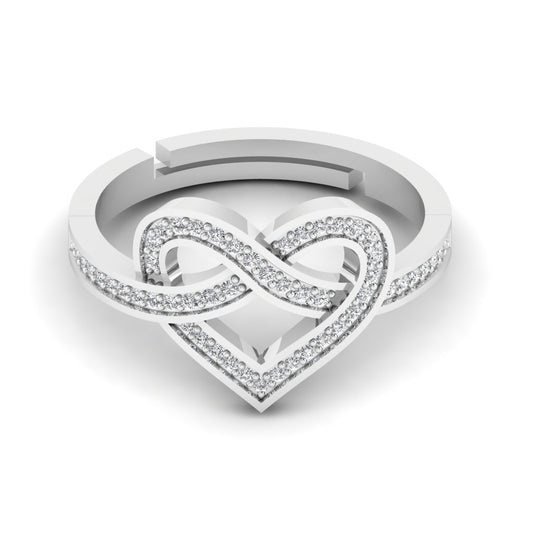Infinite Heart Shape Silver Ring