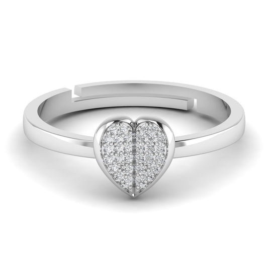 Elegant Heart Shape Silver Ring