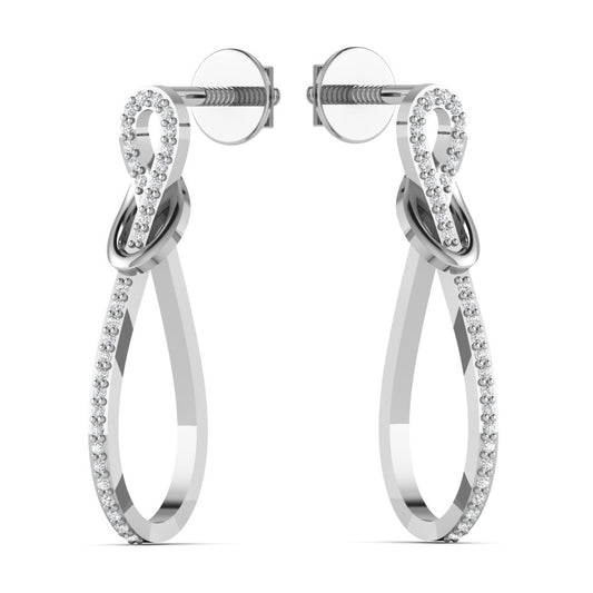 Silver Curvaceous Twisted Drop Earring
