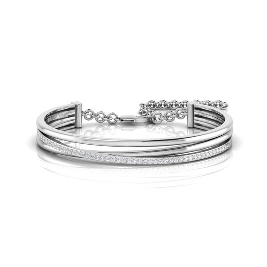 Glimmering Silver Twist Bracelet