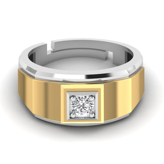 Chivalrous Solitaire Silver Men's Ring