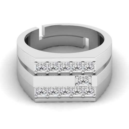 Dazzling Men's Silver Ring