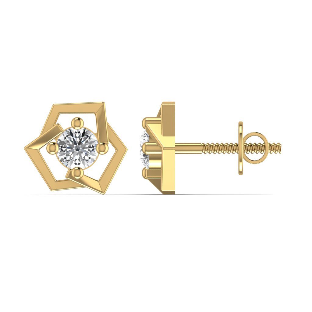 Solitaire Diamond Stud Earring