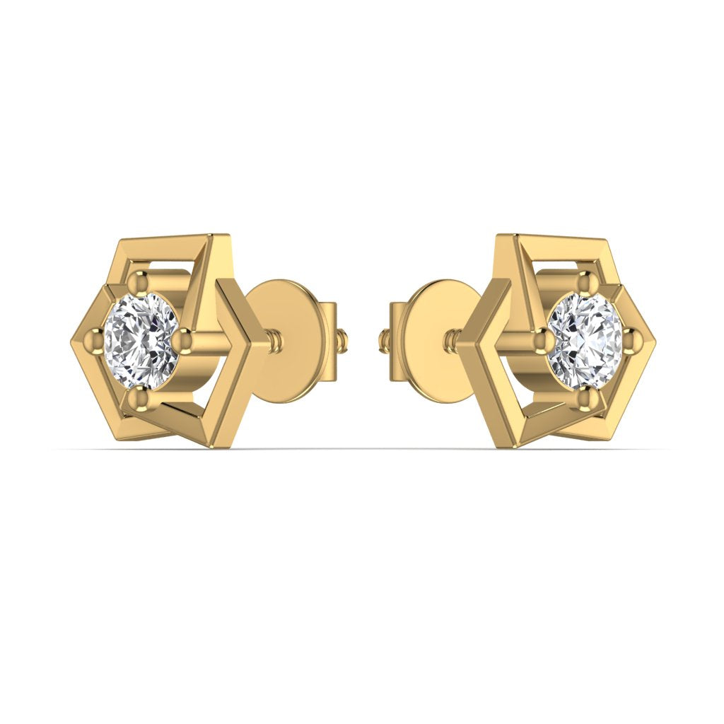 Solitaire Diamond Stud Earring