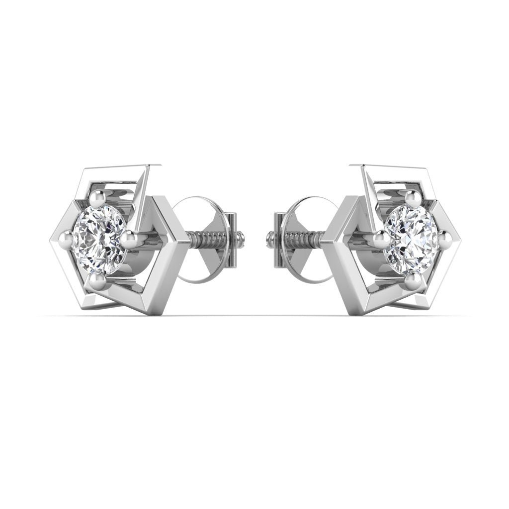 Solitaire Diamond Stud Earring