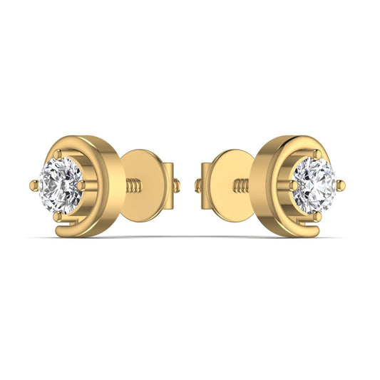 Elegant Diamond Gold Stud Earring