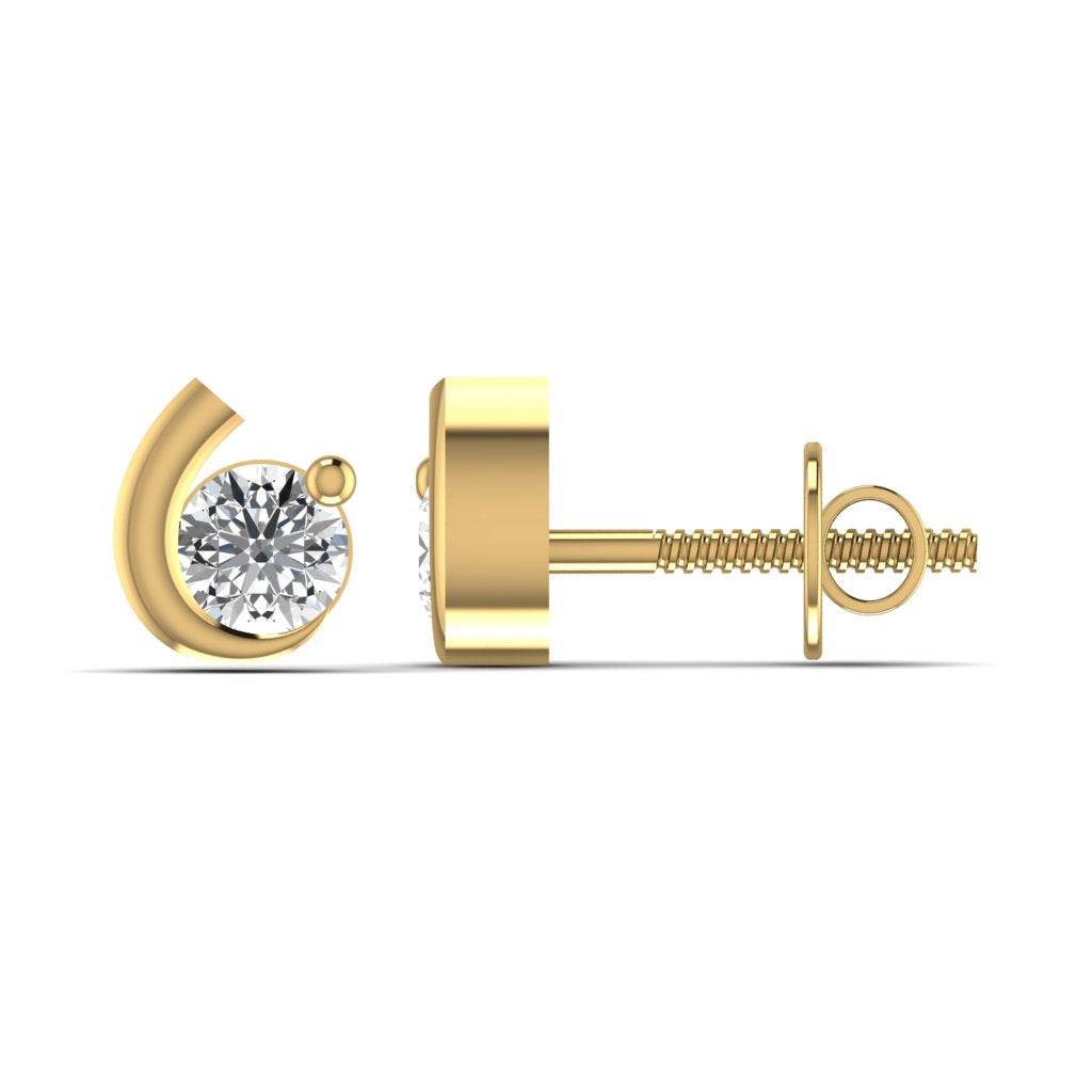 Diamond Gold Stud Earrings