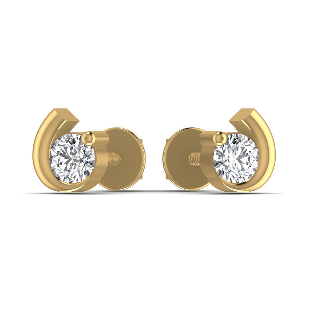 Diamond Gold Stud Earrings