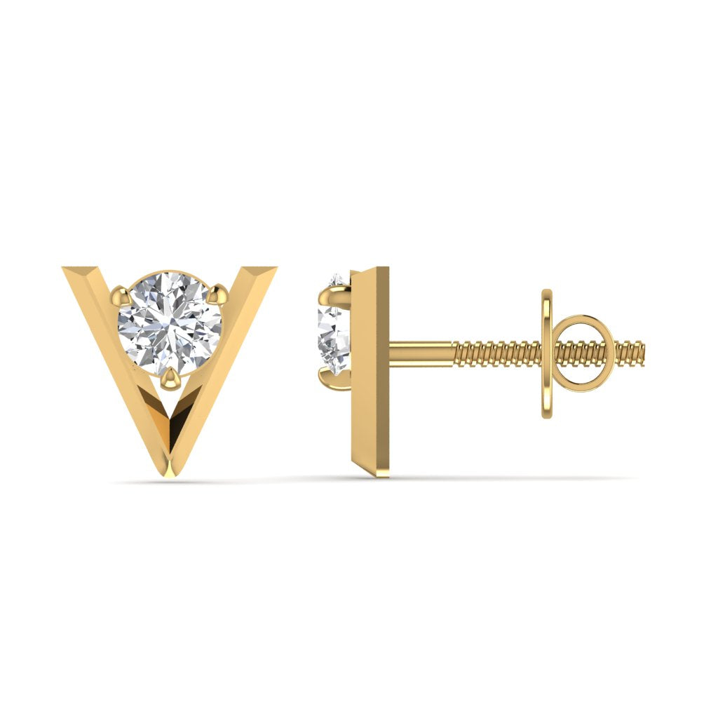 Diamond Gold Stud Earring