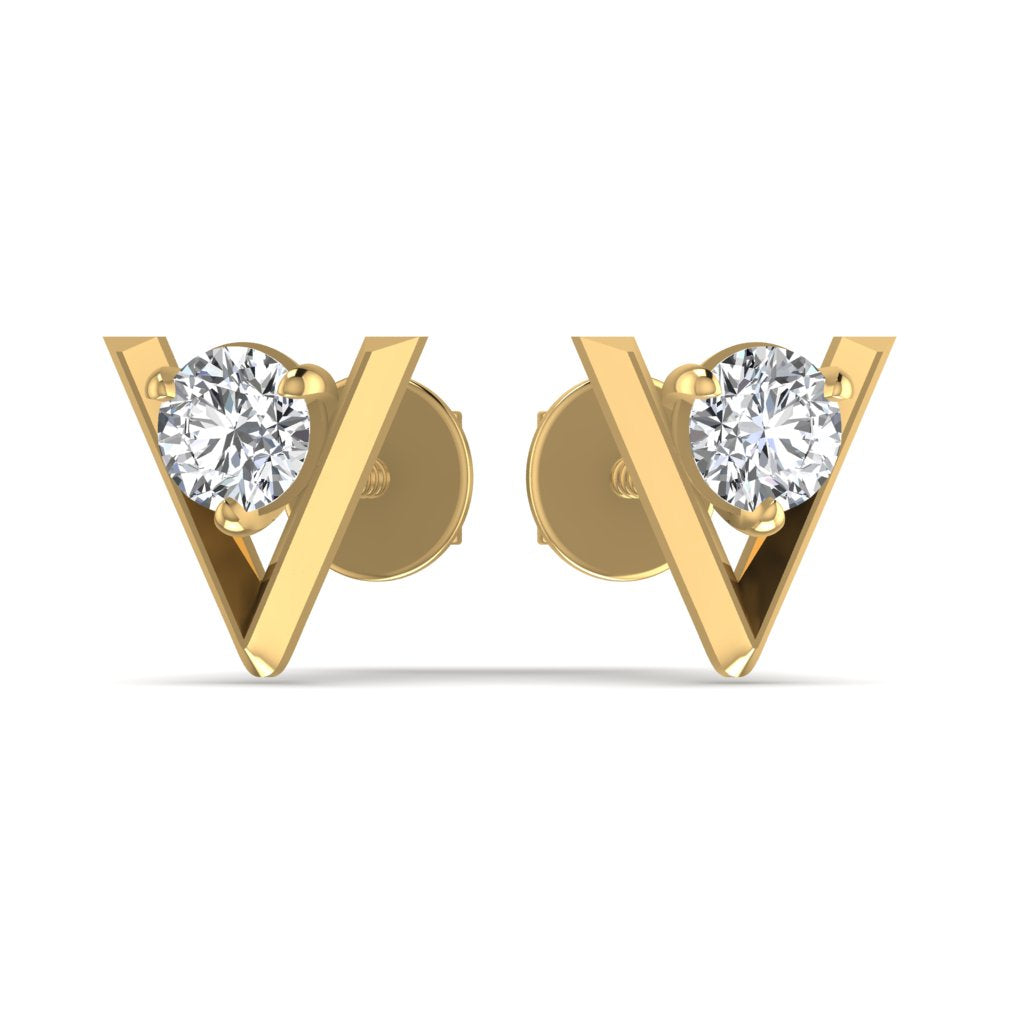 Diamond Gold Stud Earring