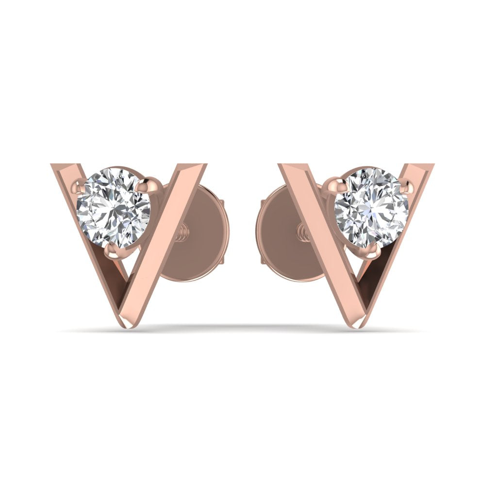 Diamond Gold Stud Earring