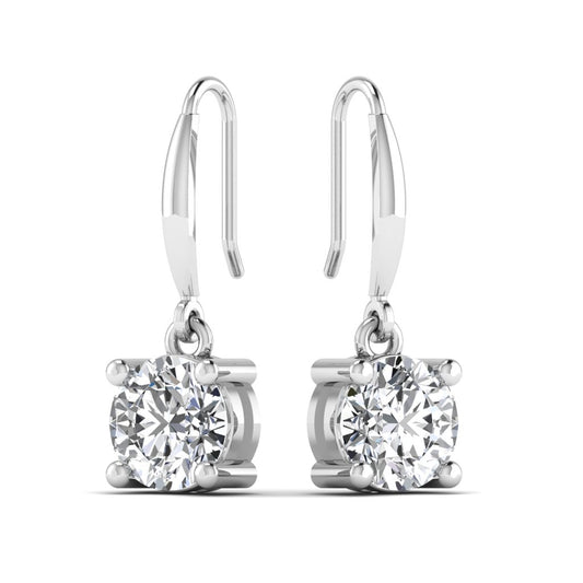 3CT Solitaire Silver Moissanite Drop Earring