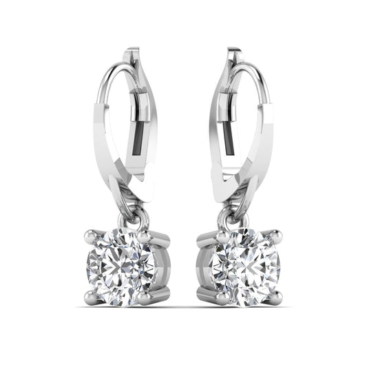 Silver Elegance Drop Moissanite Earrings