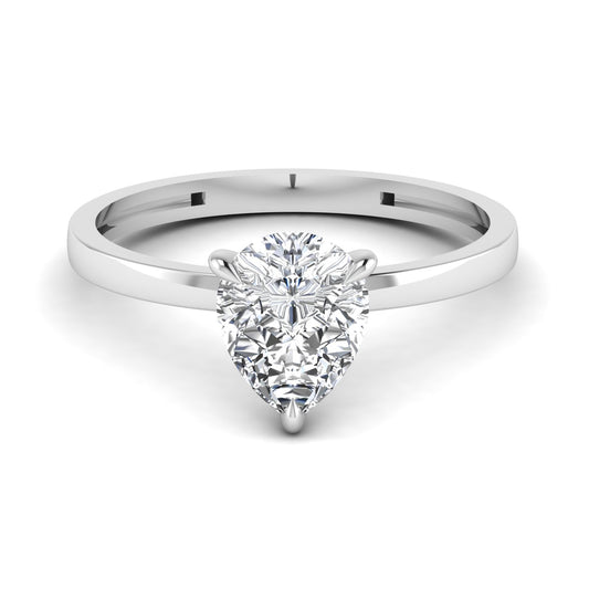 Solitaire 2CT Pear Diamond Moissanite Ring