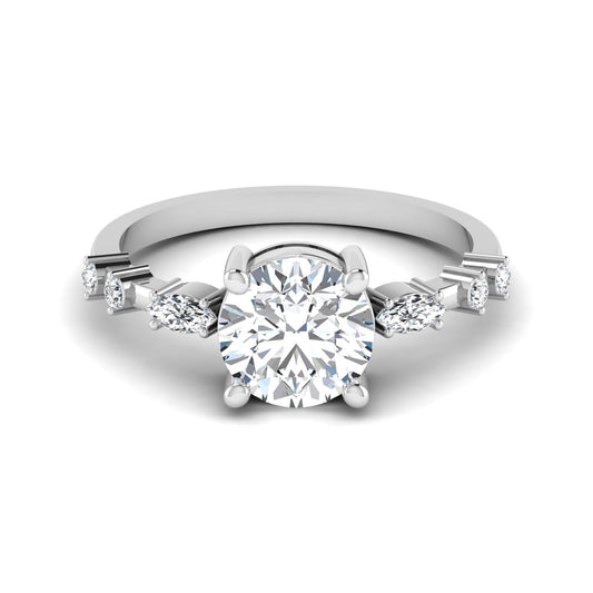 Solitaire 2.5CT Moissanite Silver Ring