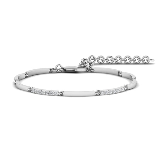 1CT Moissanite 925 Silver Chain Bracelet