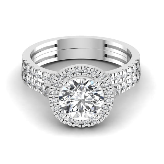 Solitaire 3.5CT Moissanite Silver Engagement Ring