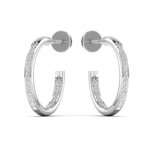 Silver Inside-Out Moissanite Hoop Earrings