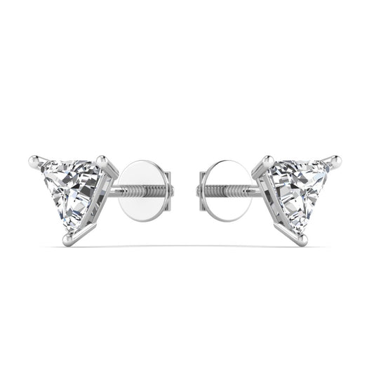 Triangle Solitary Silver Stud Earring