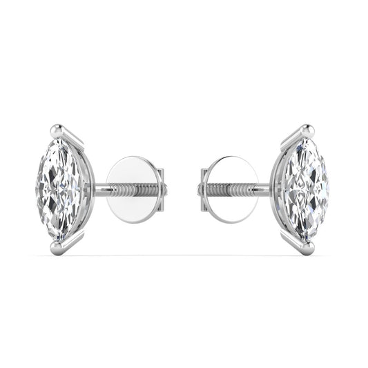 Marquise Silver Stud Earring
