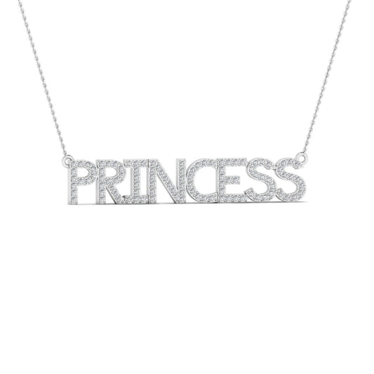 925 Silver 'PRINECESS' Letter Pendant Necklace