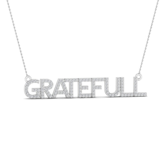 925 Silver 'GRATEFULL' Letter Pendant Necklace
