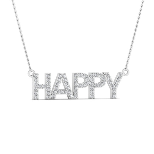 'HAPPY' Silver Pendant Necklace