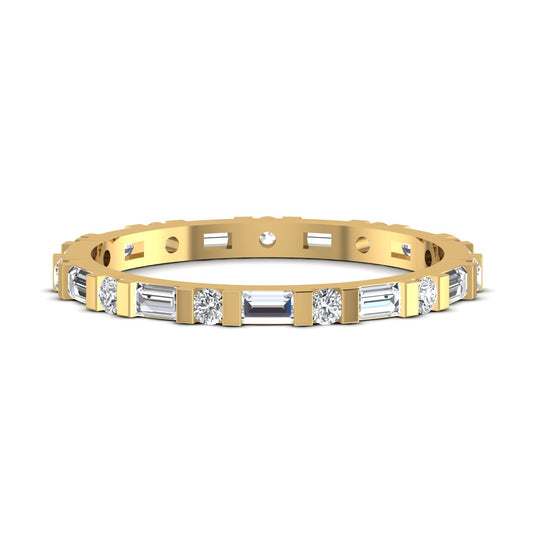 Baguette And Round Diamond Eternity Ring