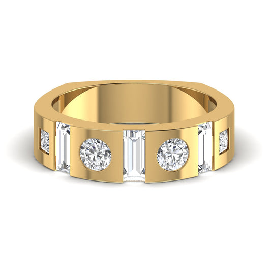 Men's Gold Designer Lab Diamond Ring