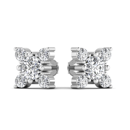 3.25CT Silver Five Stone Moissanite Stud Earring