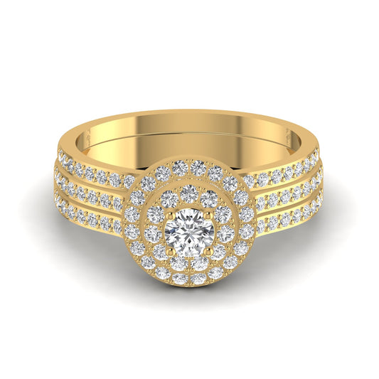 Lab Diamond Bridal Engagement Ring Set