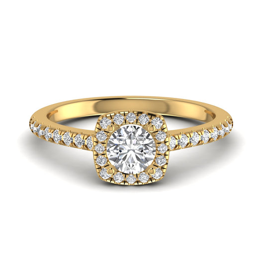 Halo Solitaire Diamond Engagement Ring