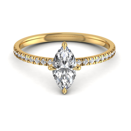 Center Marquise Diamond Engagement Ring