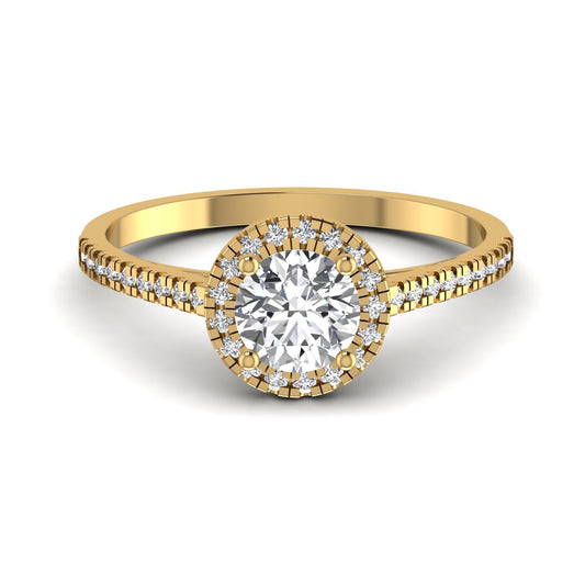 Halo Solitaire Lab Diamond Ring