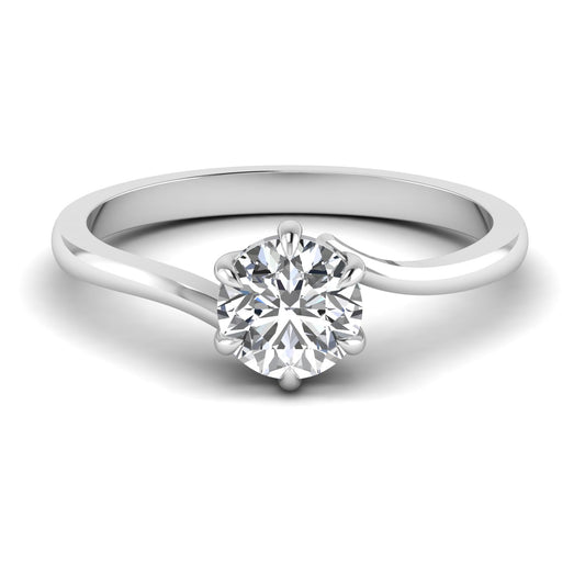 2CT Moissanite Solitaire Silver Ring