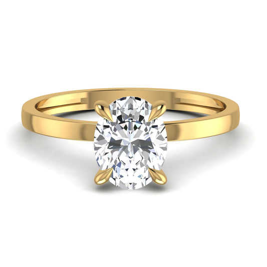 Oval 2CT Lab Diamond Solitaire Ring