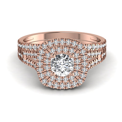 Halo Diamond Studded Engagement Ring