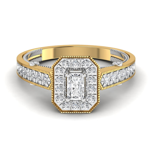 0.91CT Radiant Lab Diamond Solitaire Ring