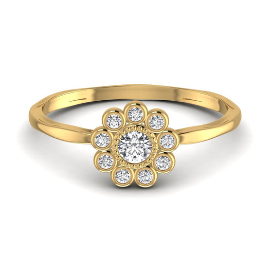 0.25CT Floral Solitaire Lab Diamond Ring