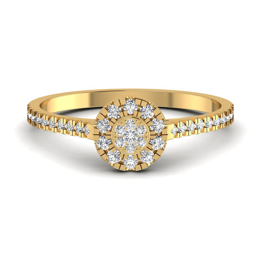 Round Shape 0.41CT Diamond Engagement Ring
