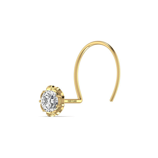 0.25CT Floral Solitary Diamond Nose Pin