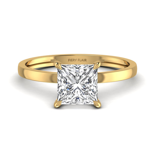 2CT Princess Cut Lab Diamond Ring